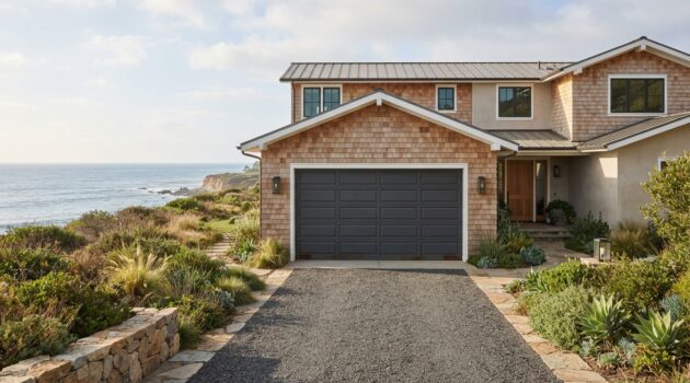 Coastal garage door corrosion from salt air and humidity
