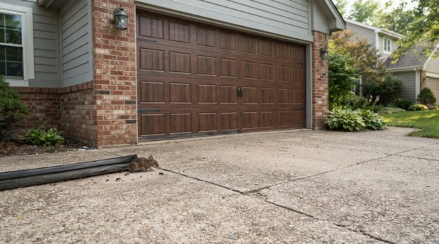 Garage door gap allowing mice and pests to enter