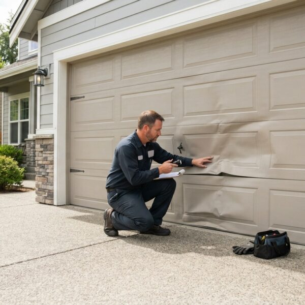 Garage door panel replacement for a damaged section