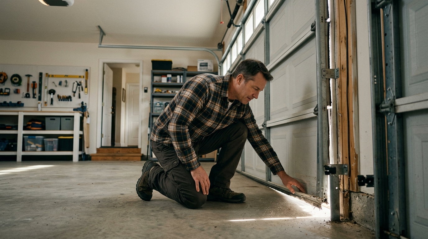 Checking garage door insulation and weatherstripping for real energy performance