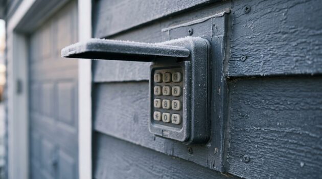 Garage door keypad not working in cold weather during a freezing winter morning