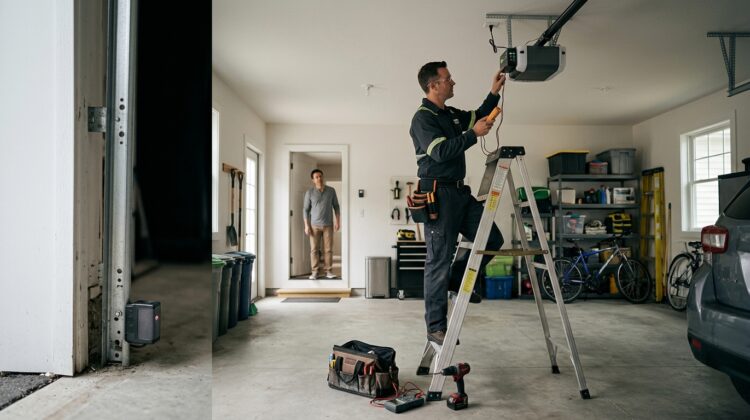 Garage door opener safety rule 2026 with battery backup and safety sensor testing