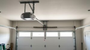Garage door vibration and noise caused by opener and moving door components