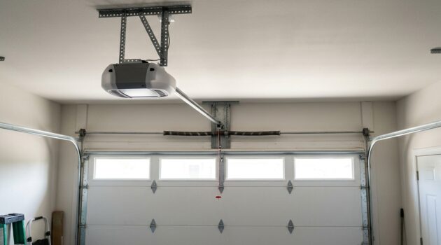 Garage door vibration and noise caused by opener and moving door components